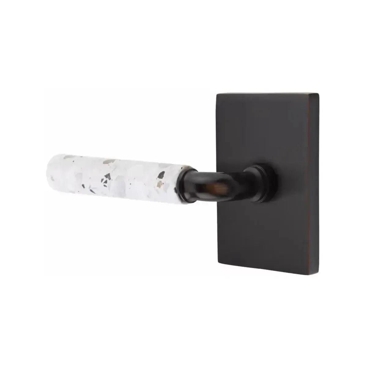 EmtekEmtek Select R-Bar Terrazzo Lever with Modern Rectangular Rosette in 