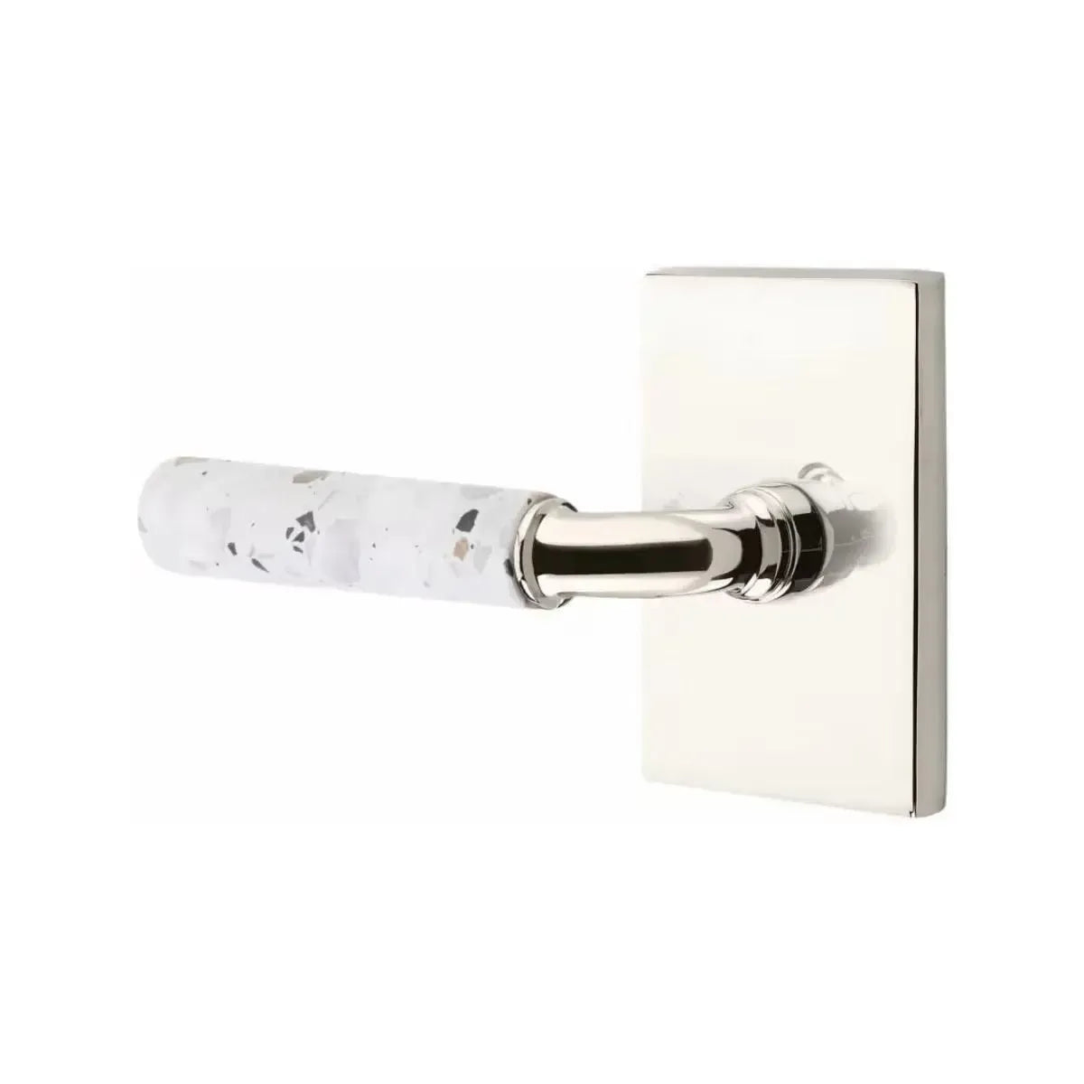 EmtekEmtek Select R-Bar Terrazzo Lever with Modern Rectangular Rosette in 