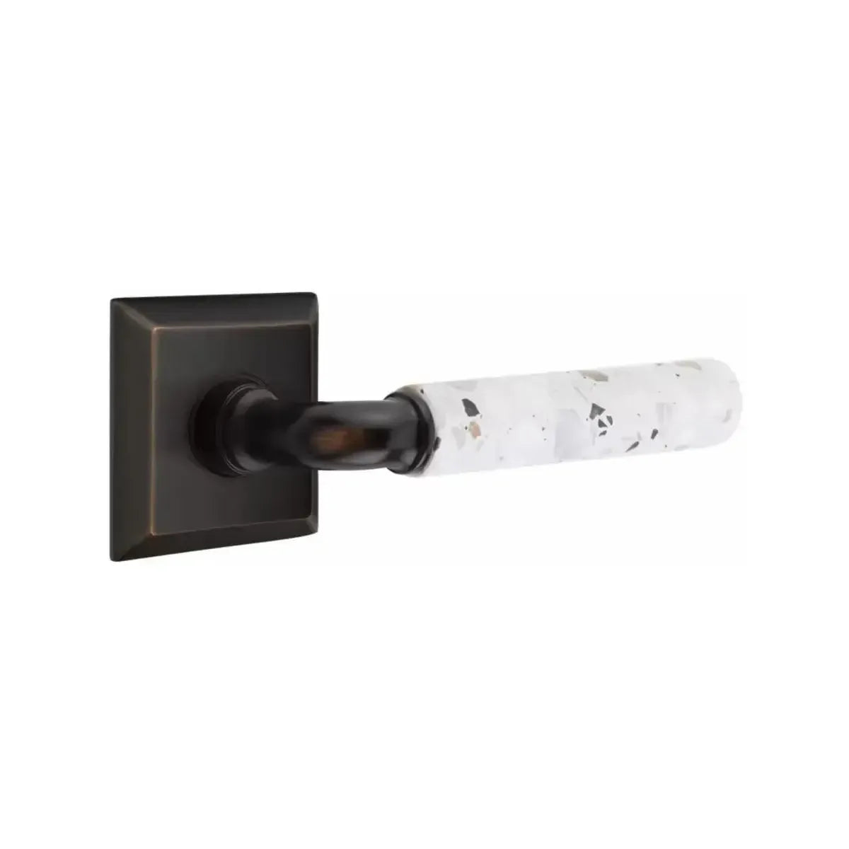 EmtekEmtek Select R-Bar Terrazzo Lever with Quincy Rosette in 