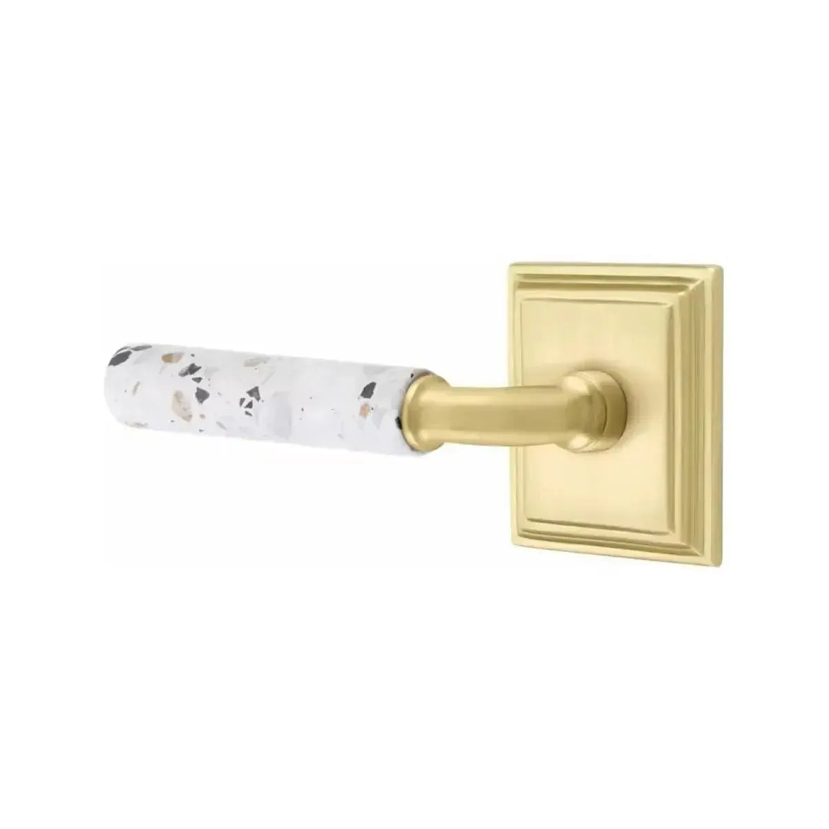 EmtekEmtek Select R-Bar Terrazzo Lever with Wilshire Rosette in 