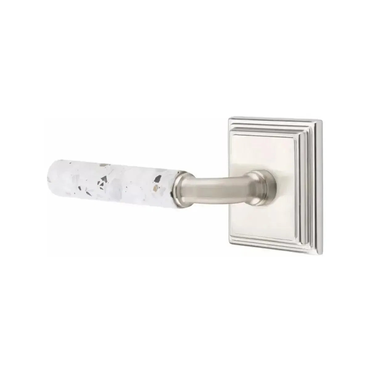 EmtekEmtek Select R-Bar Terrazzo Lever with Wilshire Rosette in 