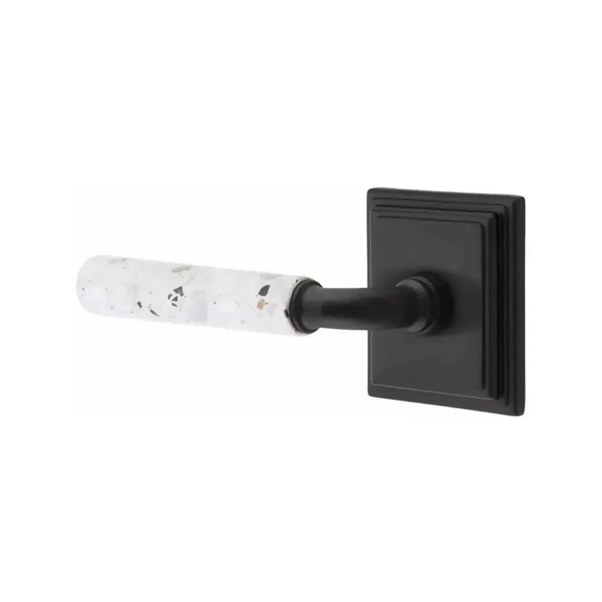 EmtekEmtek Select R-Bar Terrazzo Lever with Wilshire Rosette in 