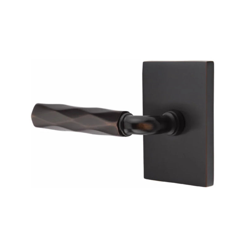 Emtek Select R-Bar Tribeca Lever with Modern Rectangular Rosette in finish