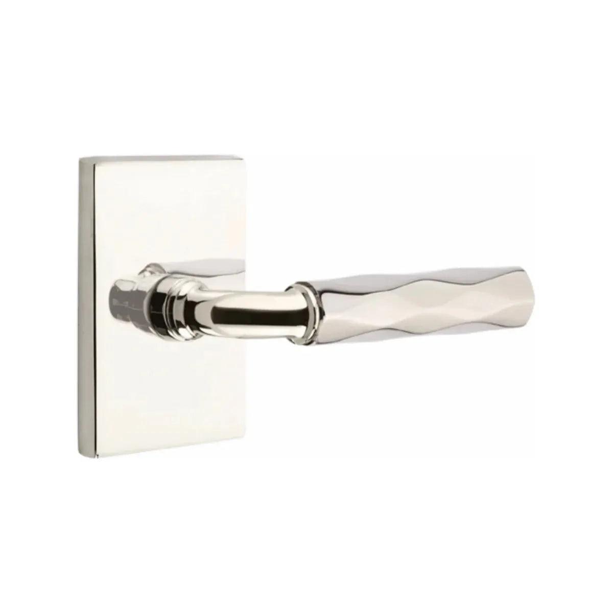 Emtek Select R-Bar Tribeca Lever with Modern Rectangular Rosette 