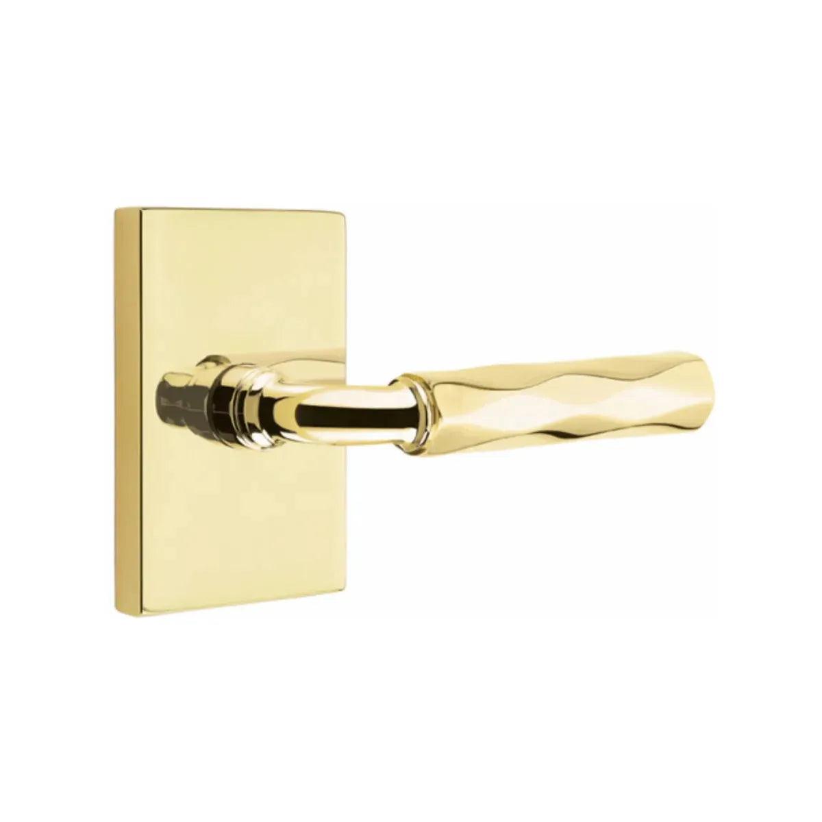 Emtek Select R-Bar Tribeca Lever with Modern Rectangular Rosette 