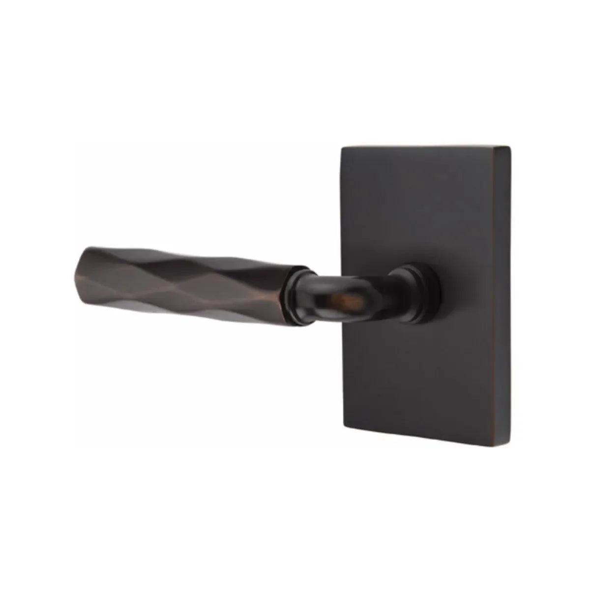 Emtek Select R-Bar Tribeca Lever with Modern Rectangular Rosette 