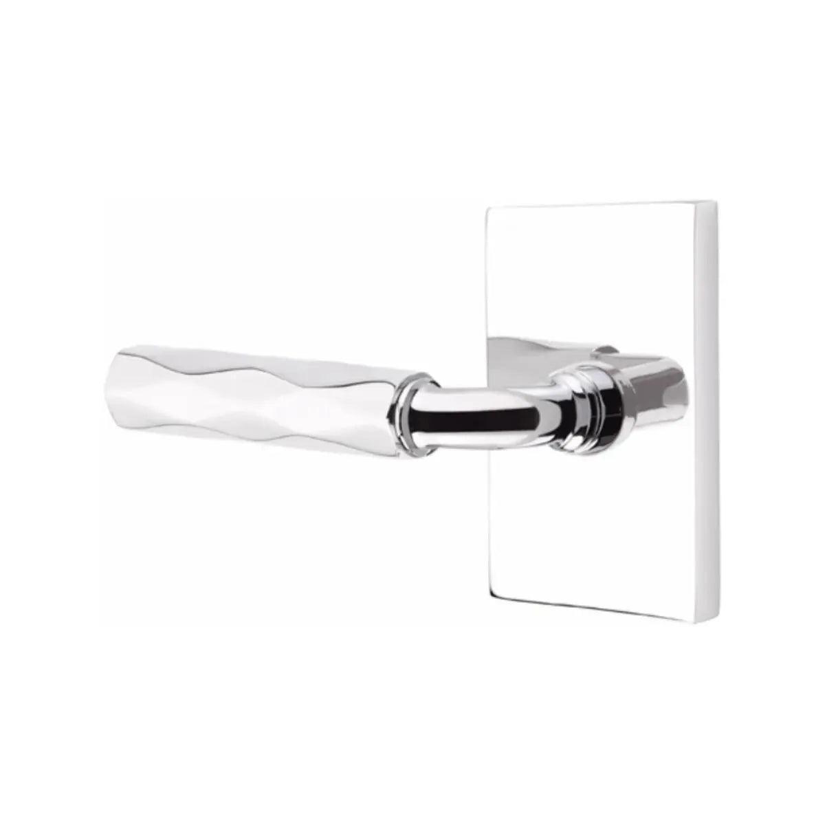 Emtek Select R-Bar Tribeca Lever with Modern Rectangular Rosette 