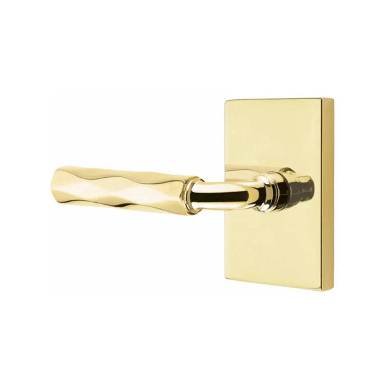 Emtek Select R-Bar Tribeca Lever with Modern Rectangular Rosette in finish