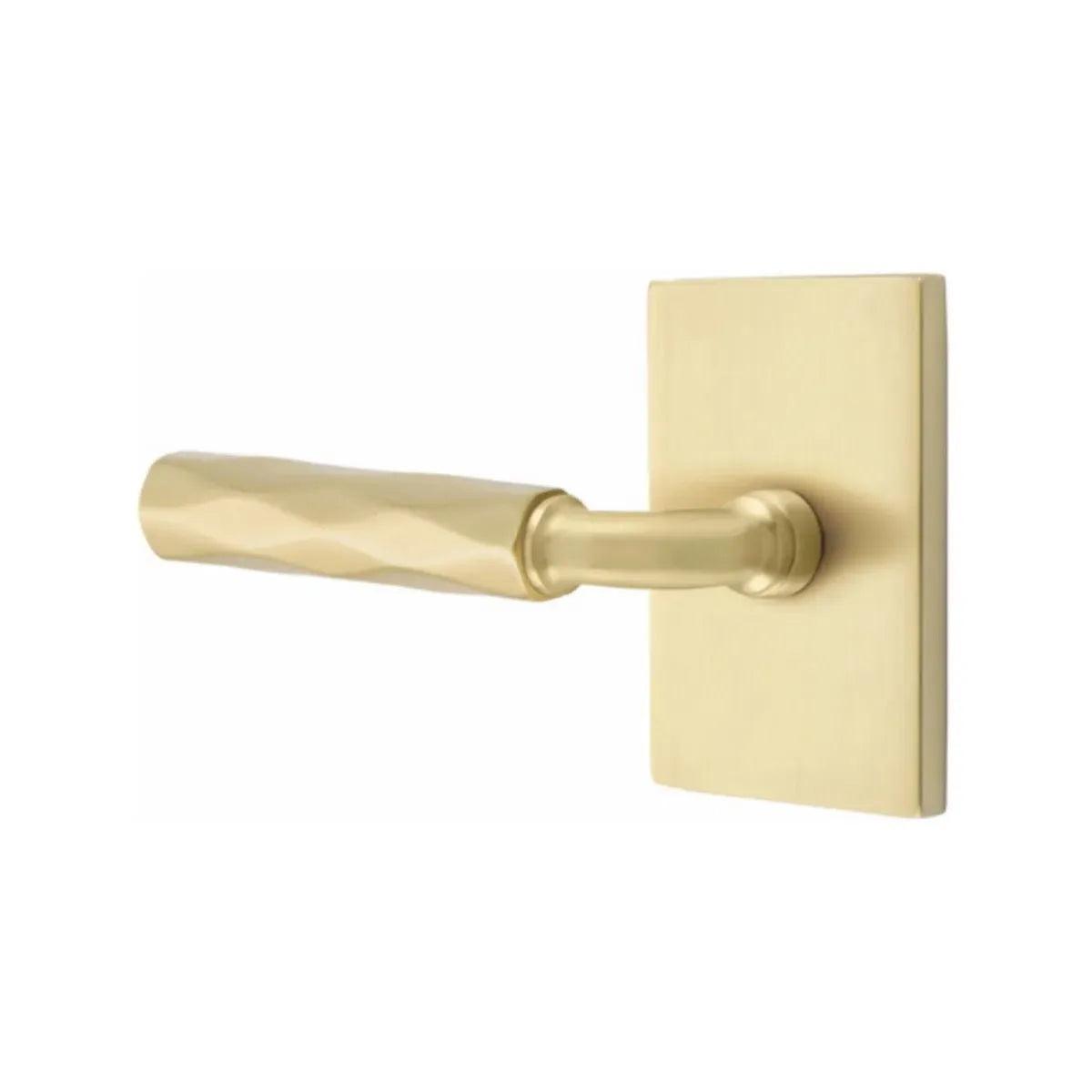 Emtek Select R-Bar Tribeca Lever with Modern Rectangular Rosette 