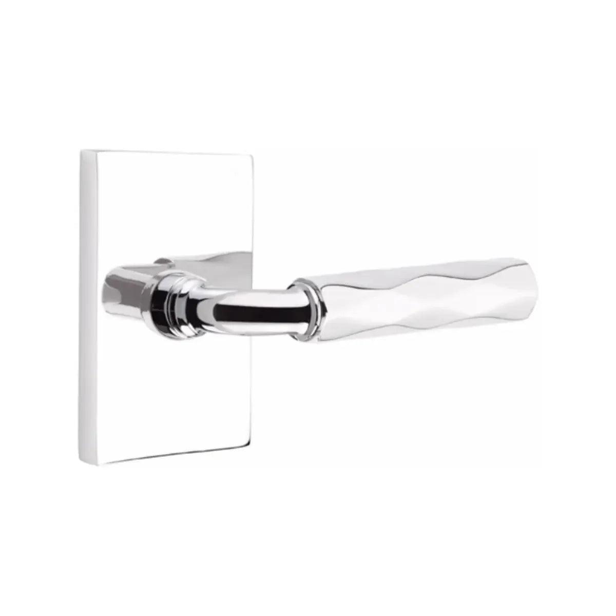Emtek Select R-Bar Tribeca Lever with Modern Rectangular Rosette 