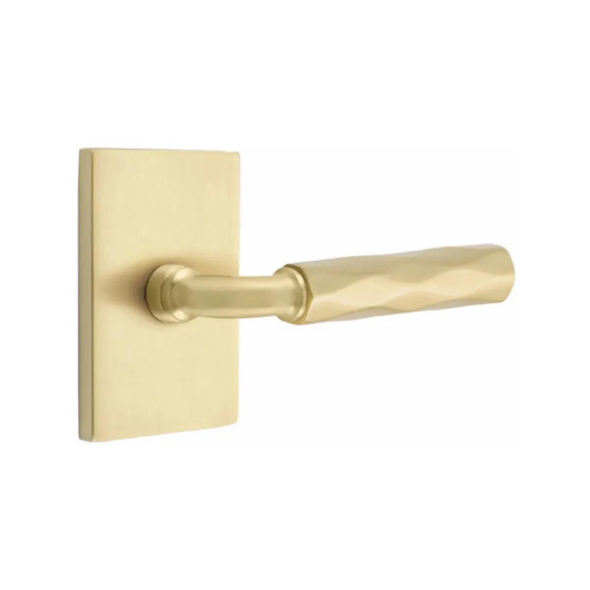 Emtek Select R-Bar Tribeca Lever with Modern Rectangular Rosette 