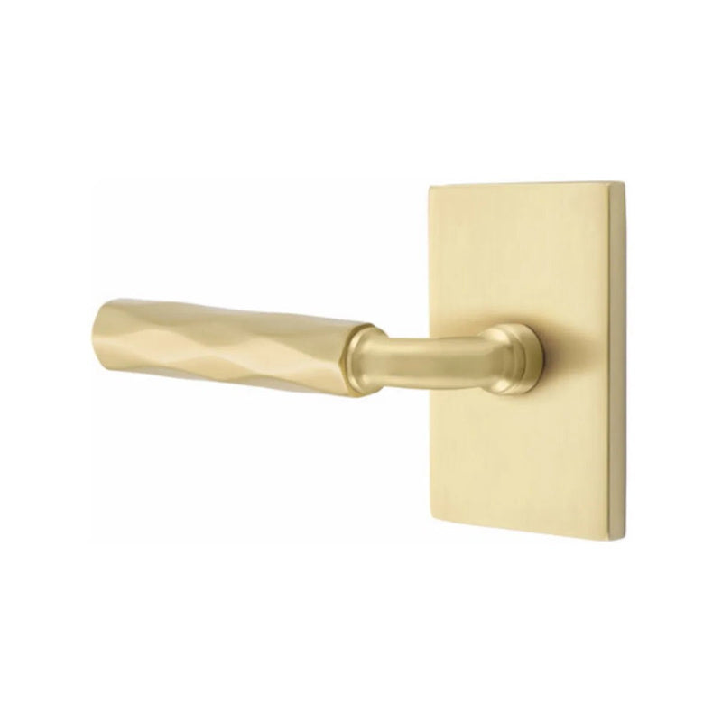 Emtek Select R-Bar Tribeca Lever with Modern Rectangular Rosette in finish