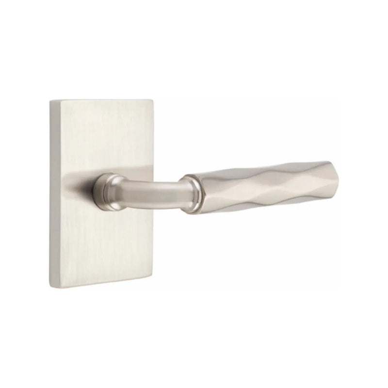 Emtek Select R-Bar Tribeca Lever with Modern Rectangular Rosette in finish