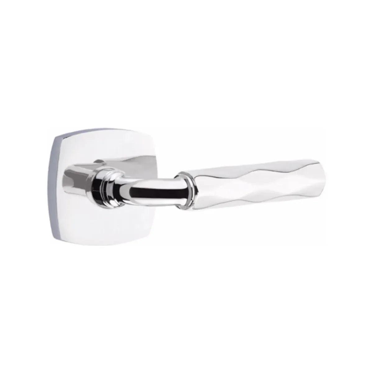 Emtek Select R-Bar Tribeca Lever with Urban Modern Rosette Polished Chrome