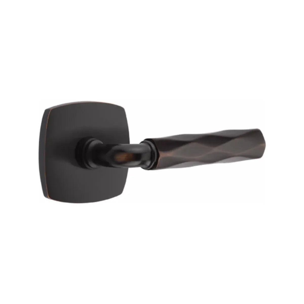 Emtek Select R-Bar Tribeca Lever with Urban Modern Rosette 