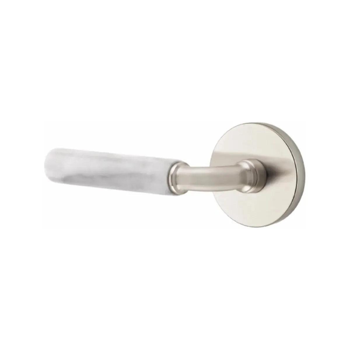 Emtek Select R-Bar White Marble Lever with Disk Rosette 
