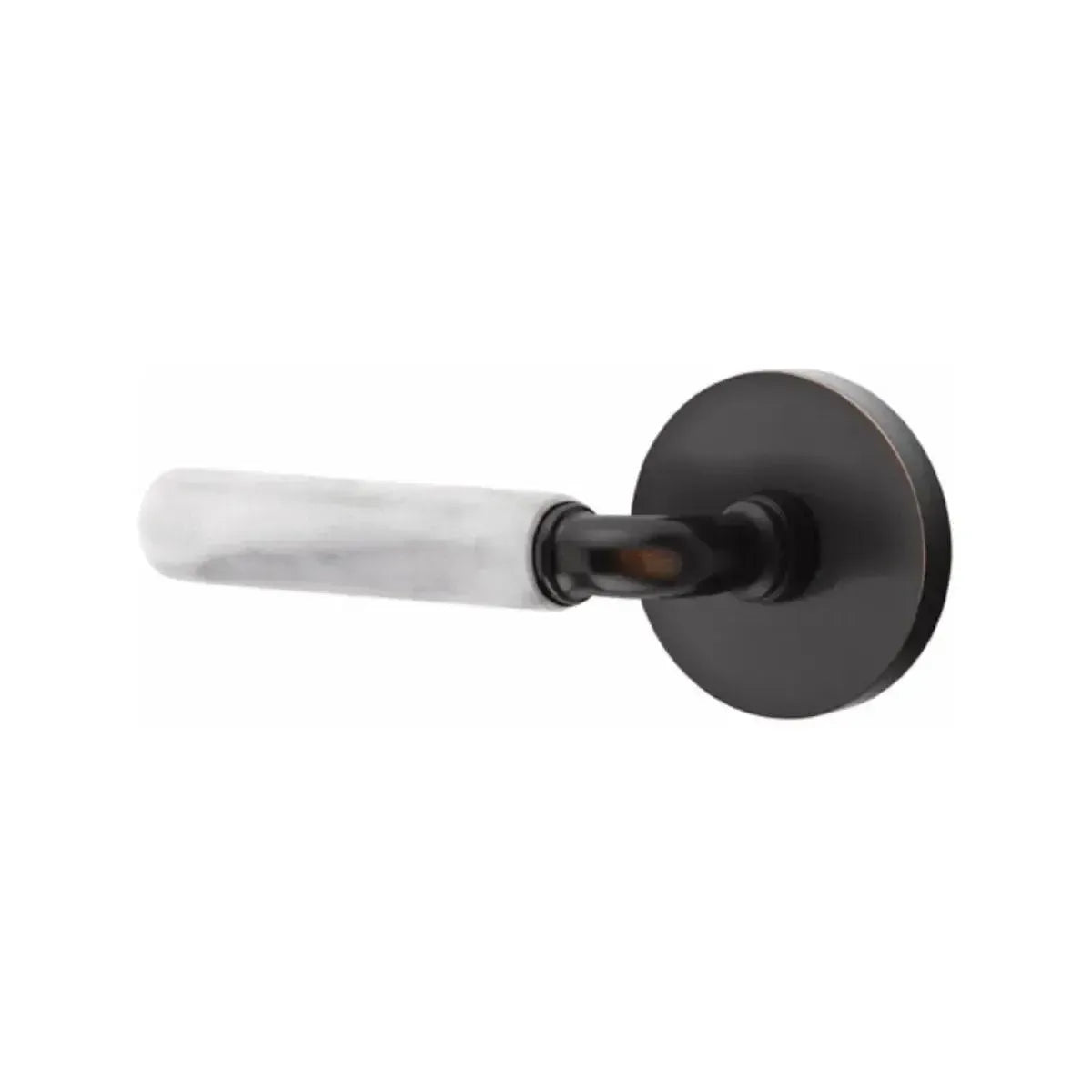 EmtekEmtek Select R-Bar White Marble Lever with Disk Rosette in 