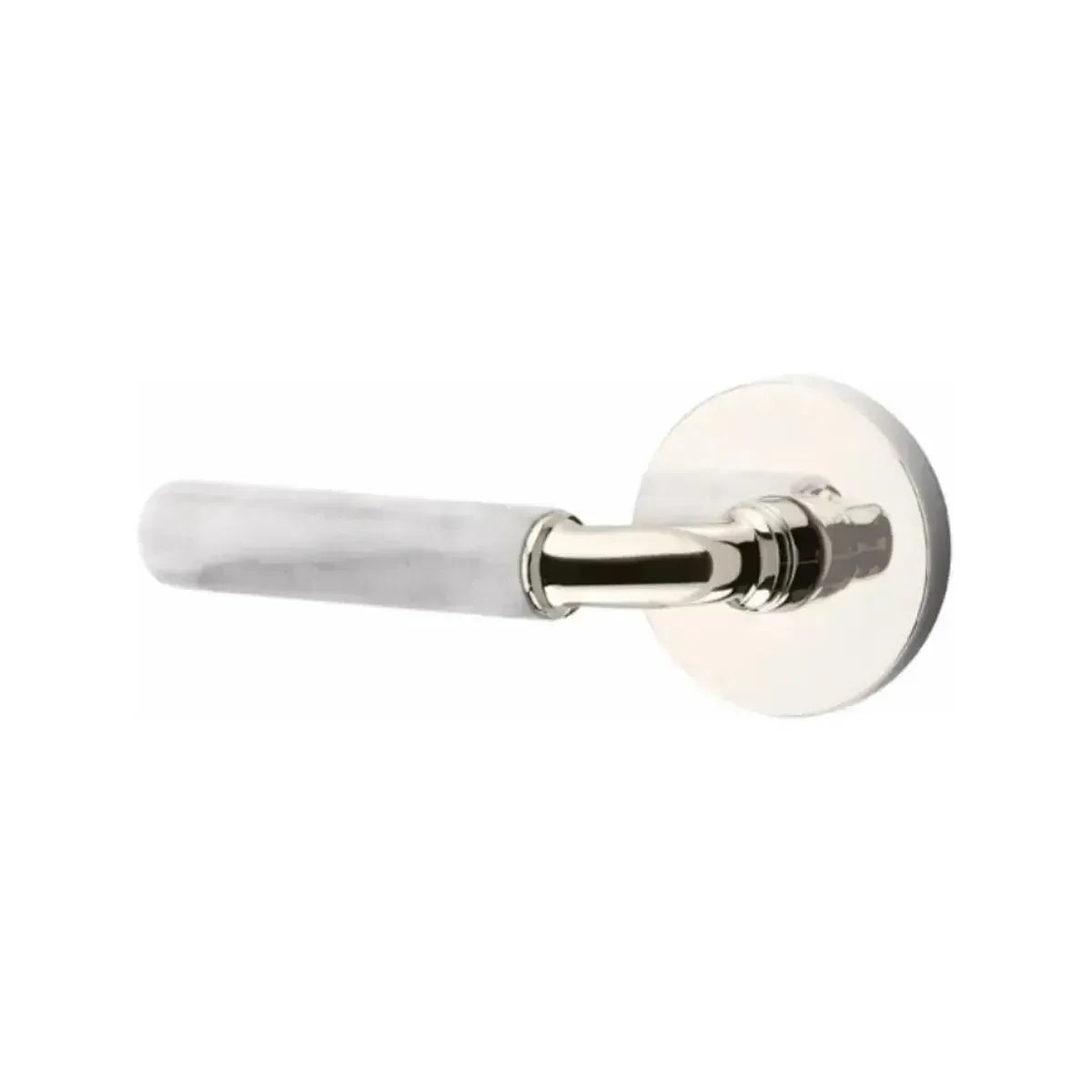 EmtekEmtek Select R-Bar White Marble Lever with Disk Rosette in 