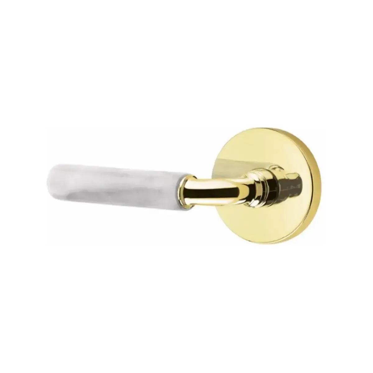 EmtekEmtek Select R-Bar White Marble Lever with Disk Rosette in 