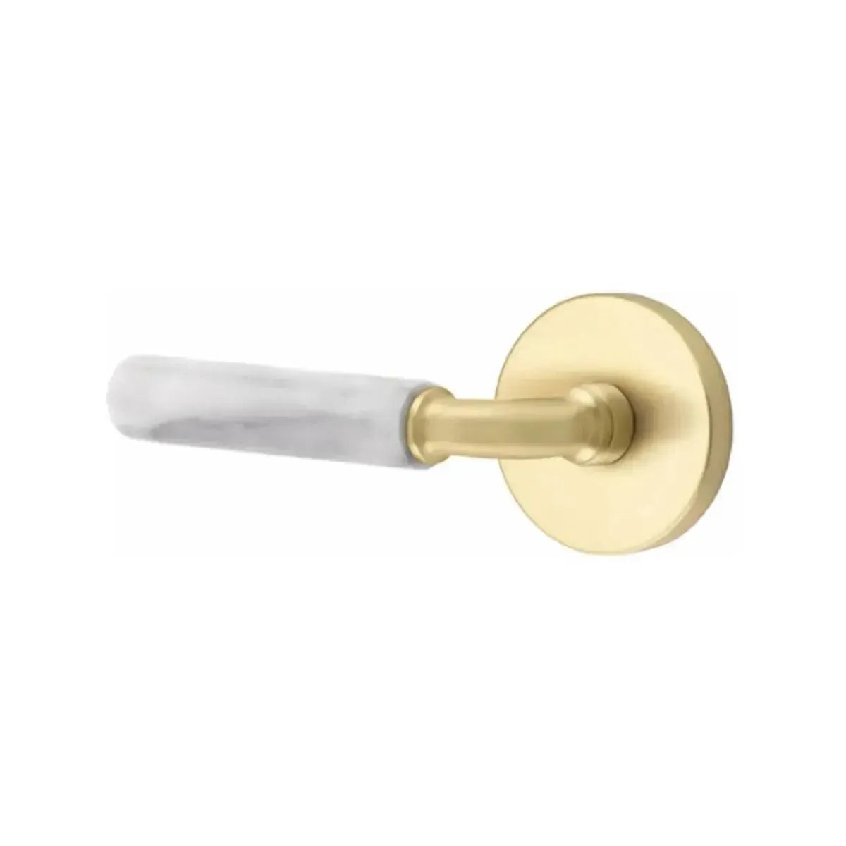 EmtekEmtek Select R-Bar White Marble Lever with Disk Rosette in 