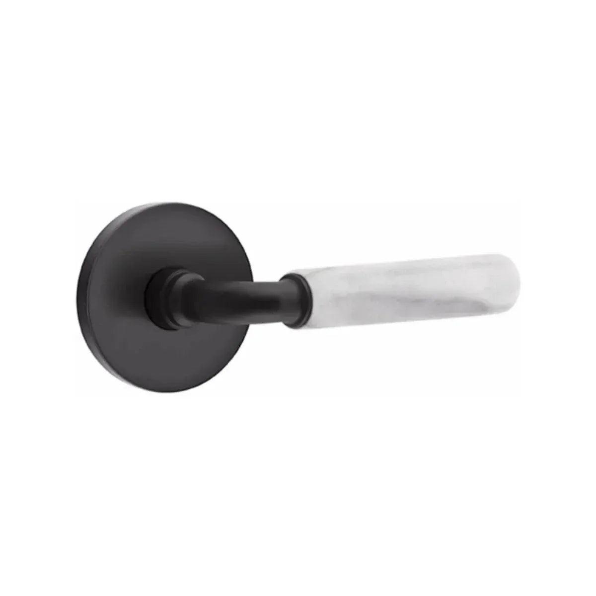 Emtek Select R-Bar White Marble Lever with Disk Rosette 