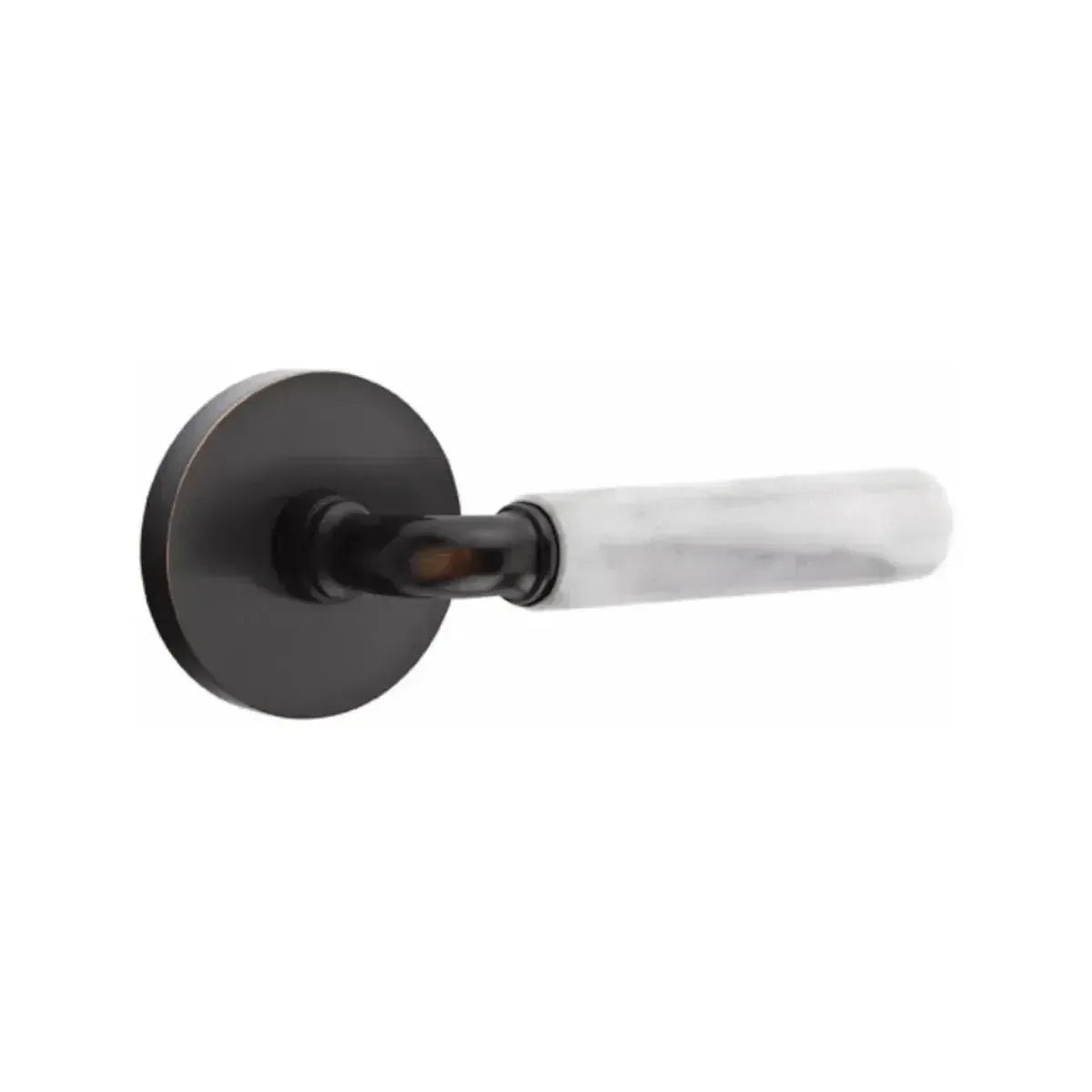 EmtekEmtek Select R-Bar White Marble Lever with Disk Rosette in 