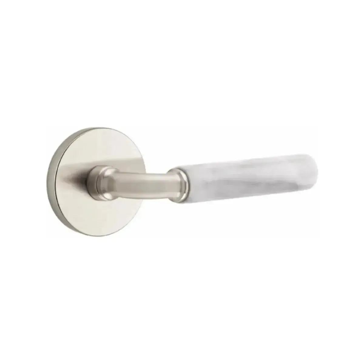 EmtekEmtek Select R-Bar White Marble Lever with Disk Rosette in 