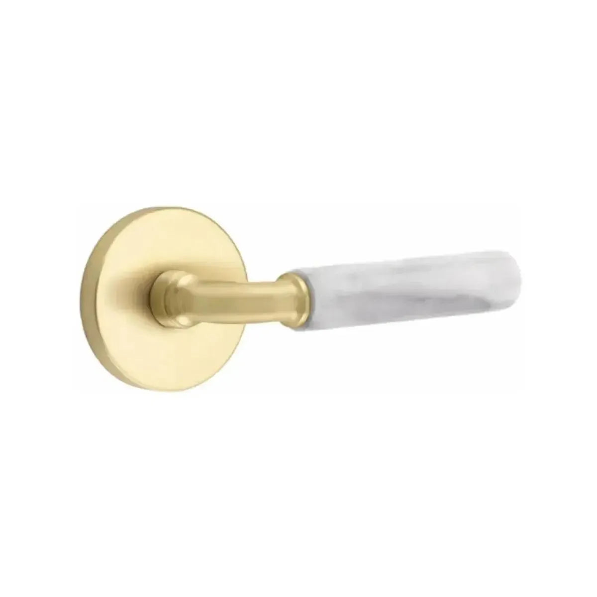 EmtekEmtek Select R-Bar White Marble Lever with Disk Rosette in 