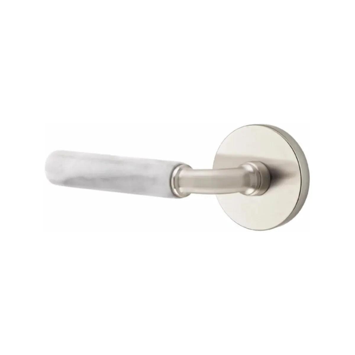 Emtek Select R-Bar White Marble Lever with Disk Rosette 