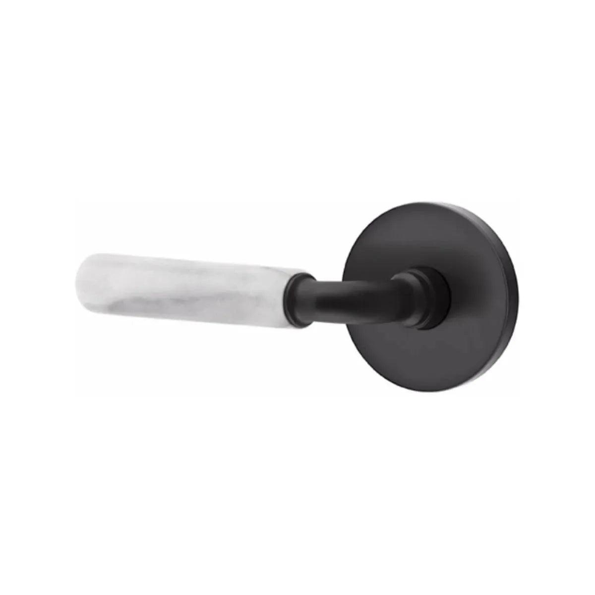 Emtek Select R-Bar White Marble Lever with Disk Rosette 
