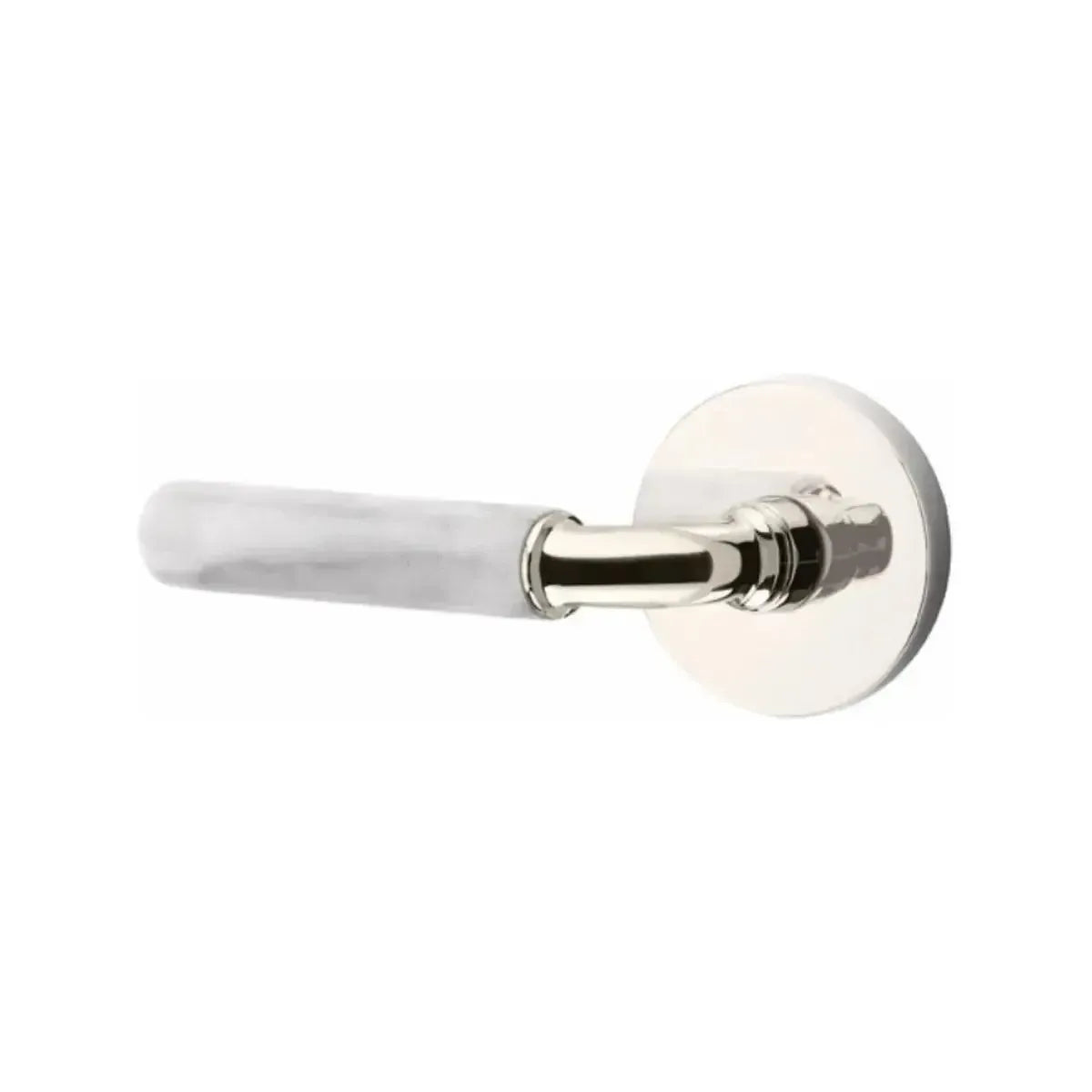 EmtekEmtek Select R-Bar White Marble Lever with Disk Rosette in 