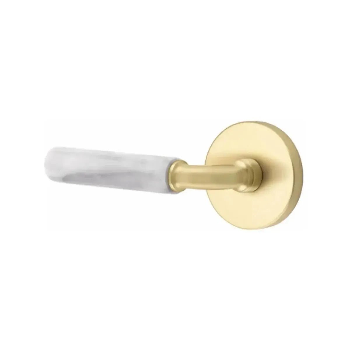 EmtekEmtek Select R-Bar White Marble Lever with Disk Rosette in 