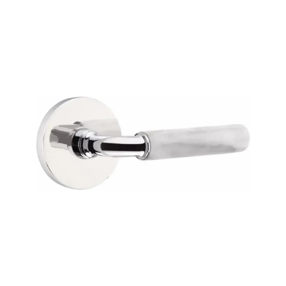 EmtekEmtek Select R-Bar White Marble Lever with Disk Rosette in 