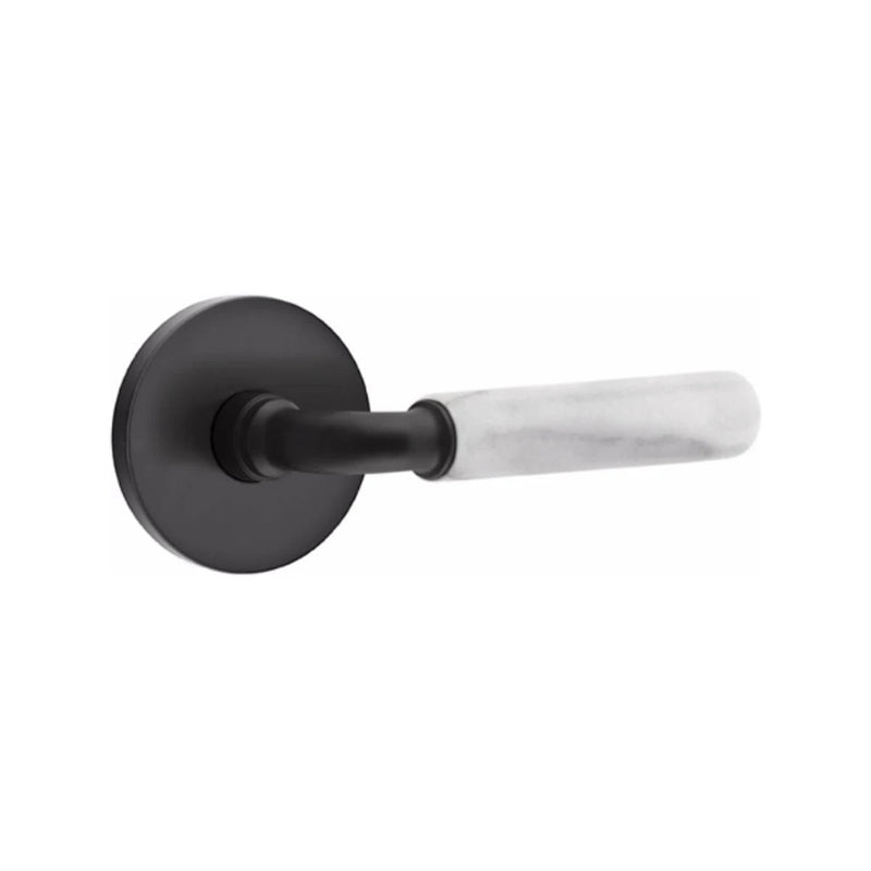 Emtek Select R-Bar White Marble Lever with Disk Rosette in finish