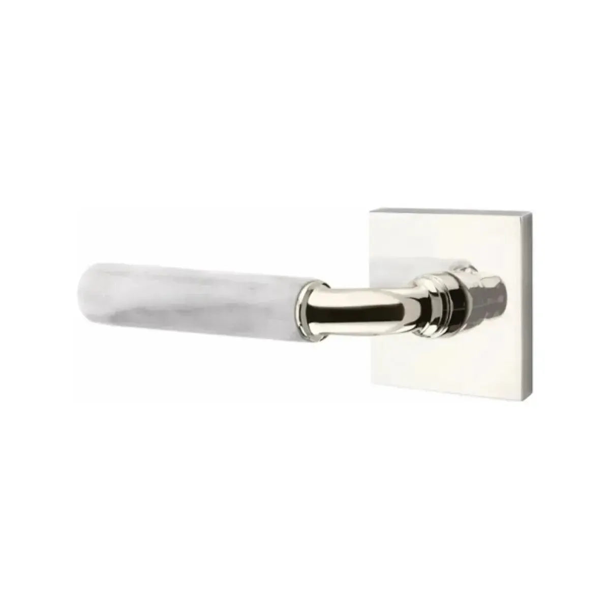 EmtekEmtek Select R-Bar White Marble Lever with Square Rosette in 