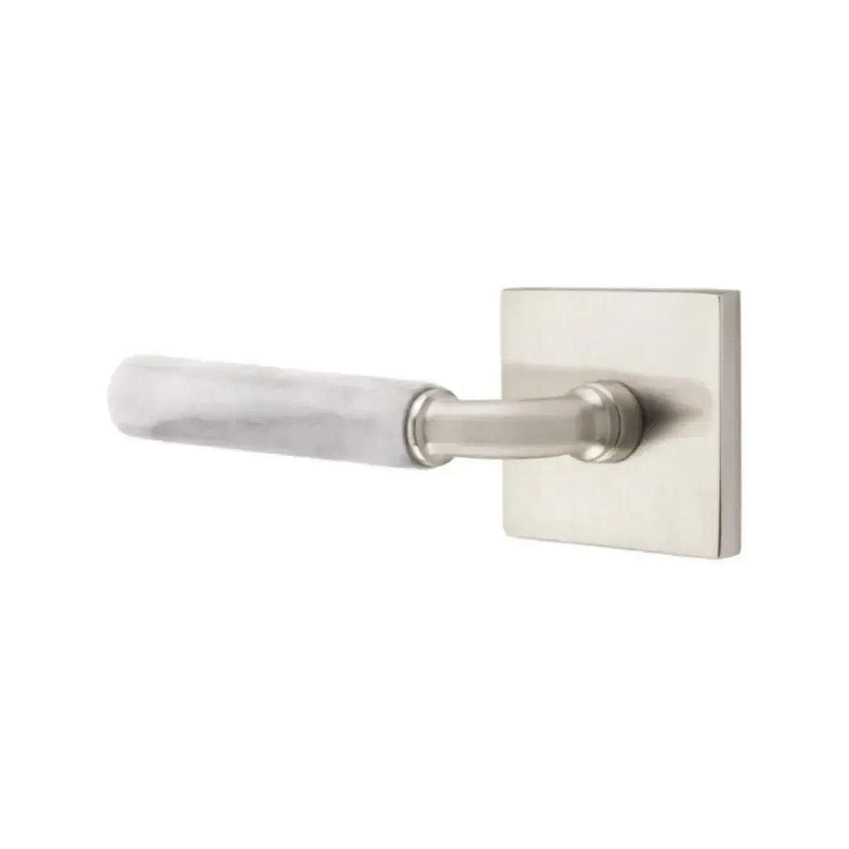 EmtekEmtek Select R-Bar White Marble Lever with Square Rosette in 