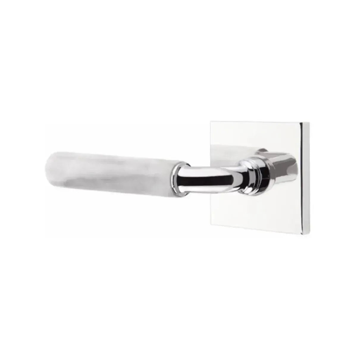 EmtekEmtek Select R-Bar White Marble Lever with Square Rosette in 
