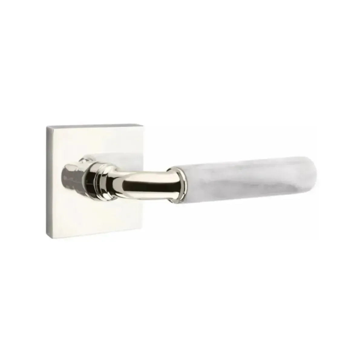 EmtekEmtek Select R-Bar White Marble Lever with Square Rosette in 