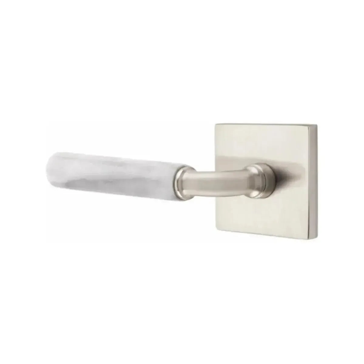 EmtekEmtek Select R-Bar White Marble Lever with Square Rosette in 