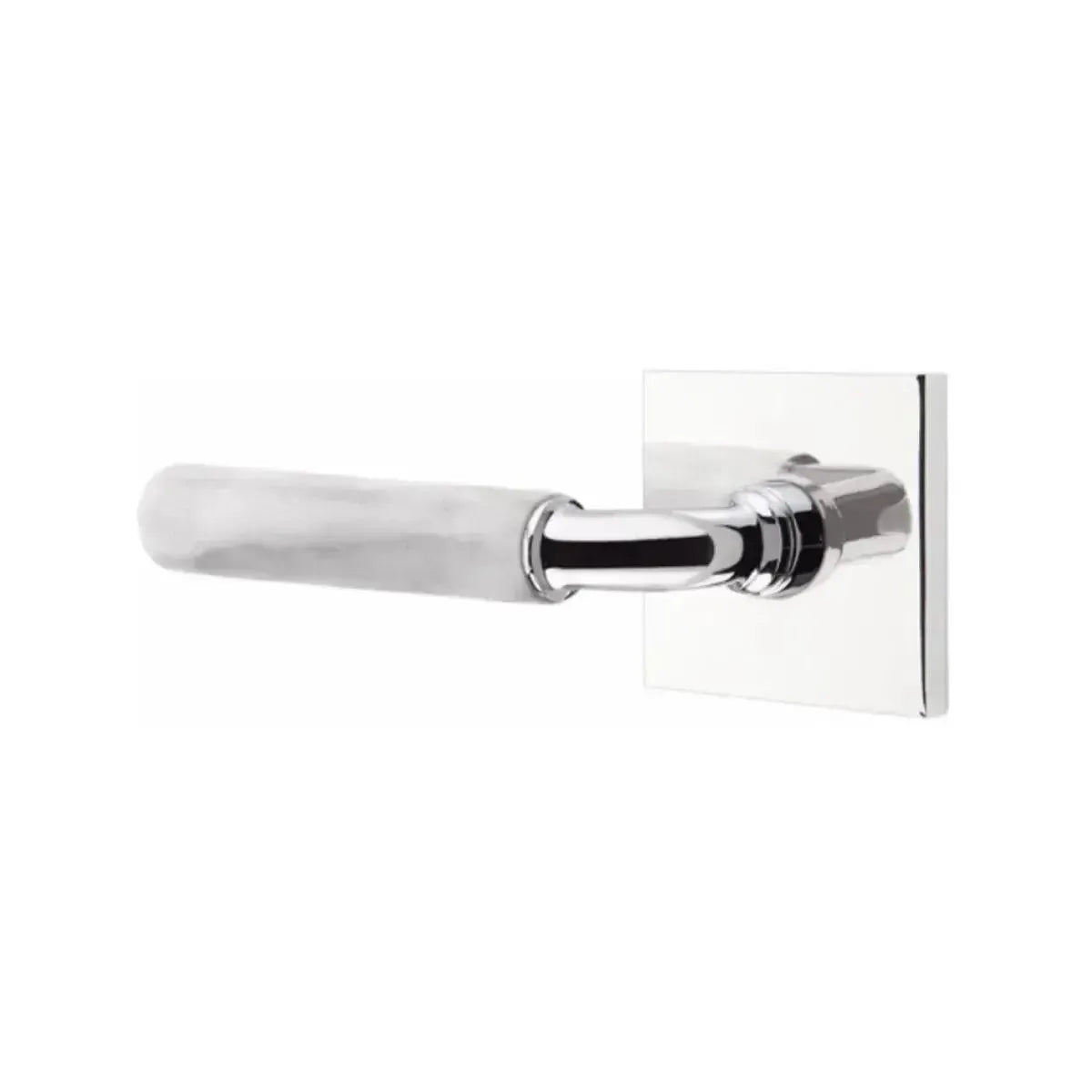 EmtekEmtek Select R-Bar White Marble Lever with Square Rosette in 