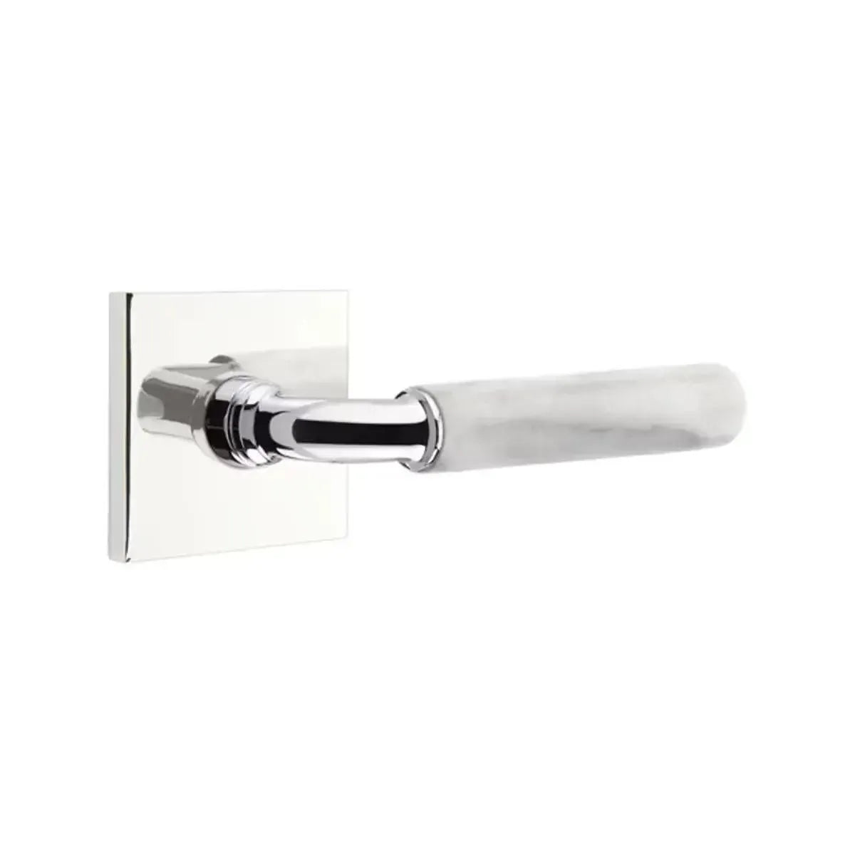 EmtekEmtek Select R-Bar White Marble Lever with Square Rosette in 