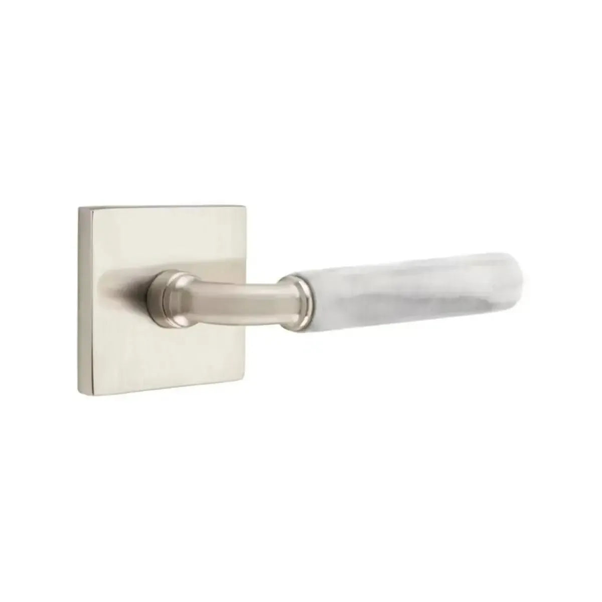 EmtekEmtek Select R-Bar White Marble Lever with Square Rosette in 