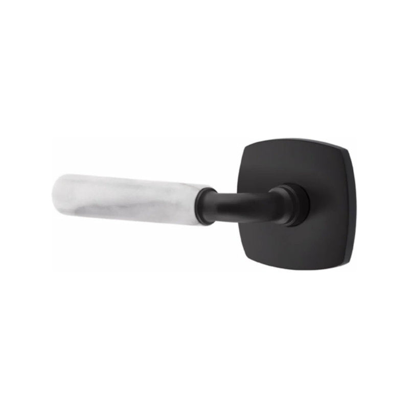 Emtek Select R-Bar White Marble Lever with Urban Modern Rosette in finish