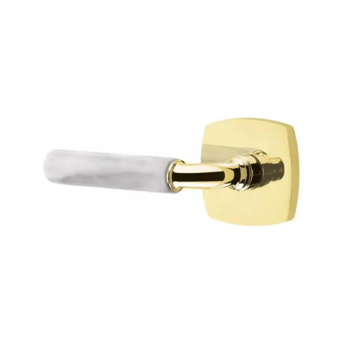 EmtekEmtek Select R-Bar White Marble Lever with Urban Modern Rosette in 