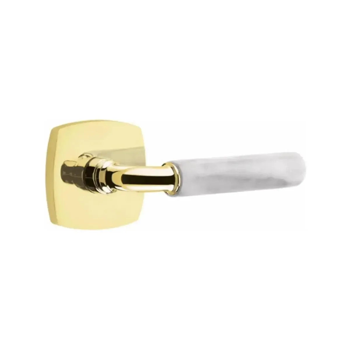 EmtekEmtek Select R-Bar White Marble Lever with Urban Modern Rosette in 