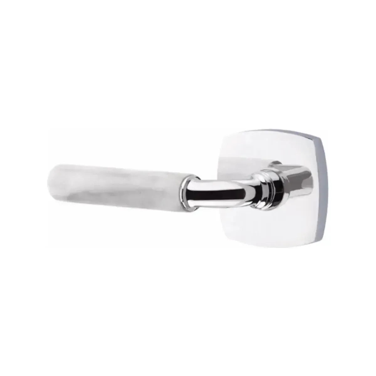 EmtekEmtek Select R-Bar White Marble Lever with Urban Modern Rosette in 