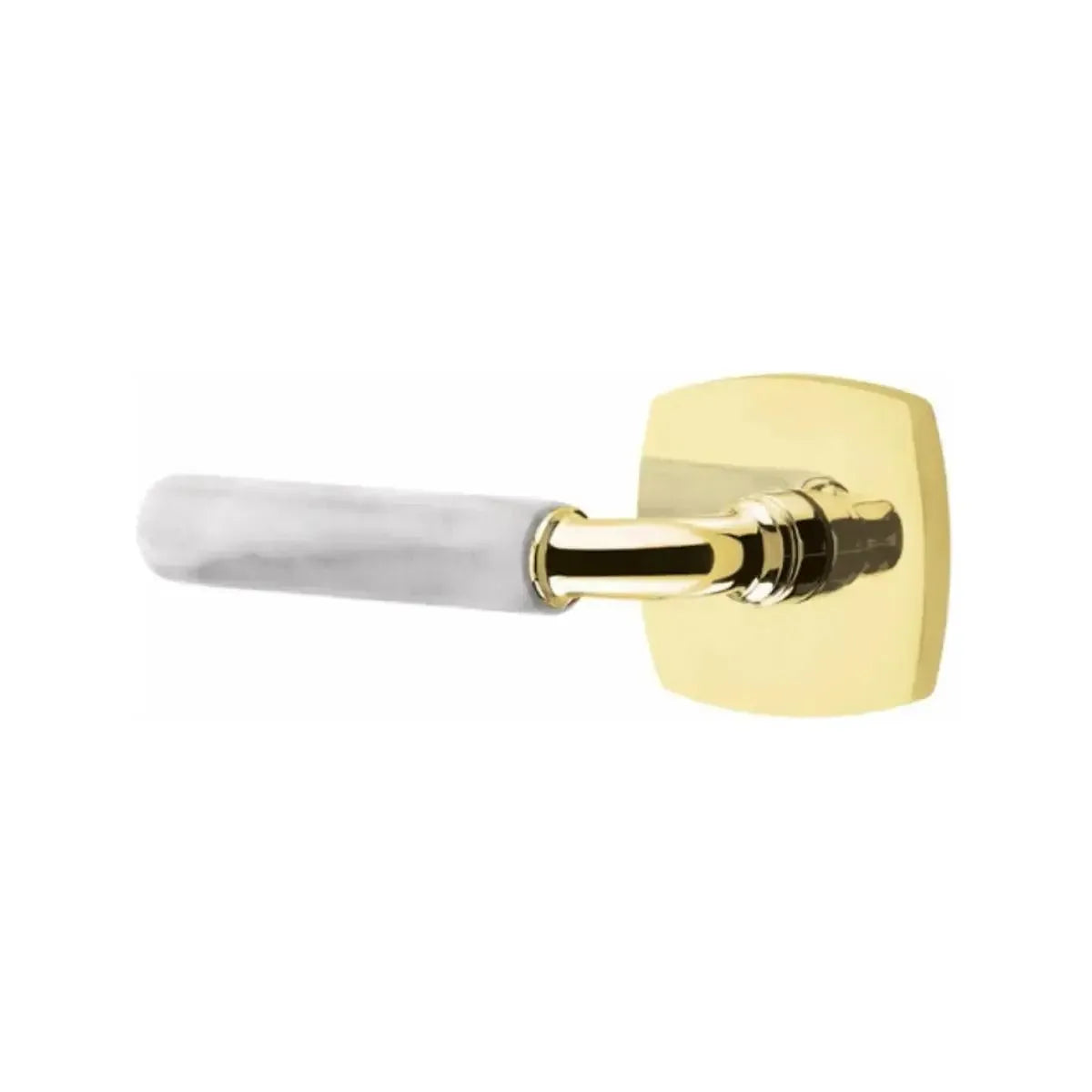 EmtekEmtek Select R-Bar White Marble Lever with Urban Modern Rosette in 
