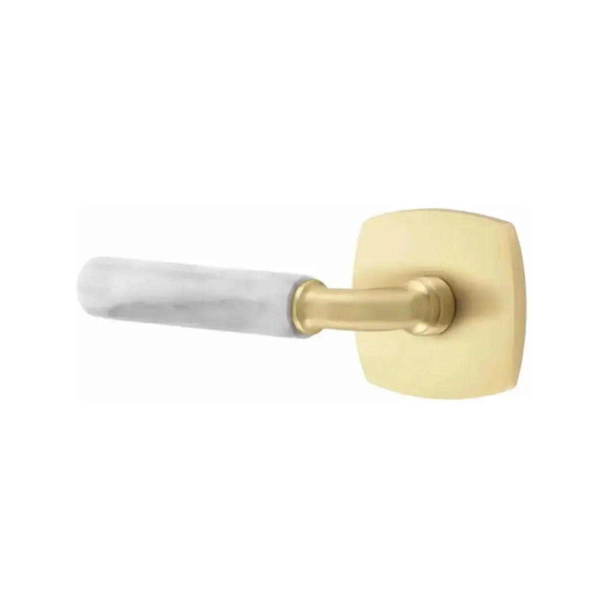 EmtekEmtek Select R-Bar White Marble Lever with Urban Modern Rosette in 