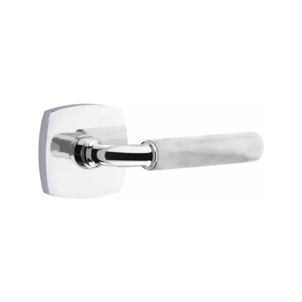 EmtekEmtek Select R-Bar White Marble Lever with Urban Modern Rosette in 