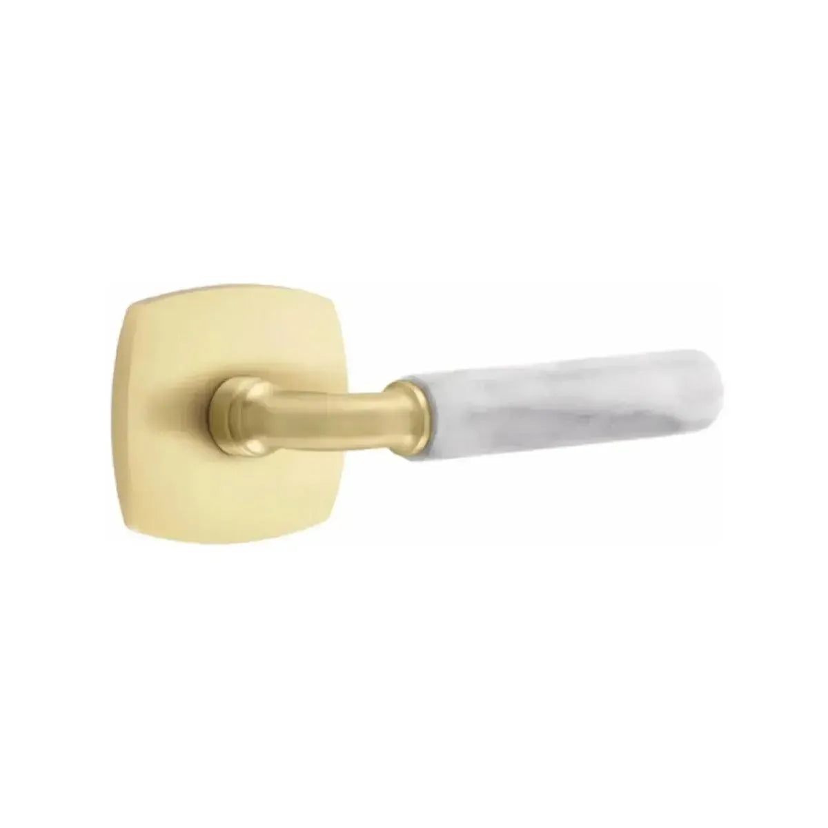 EmtekEmtek Select R-Bar White Marble Lever with Urban Modern Rosette in 